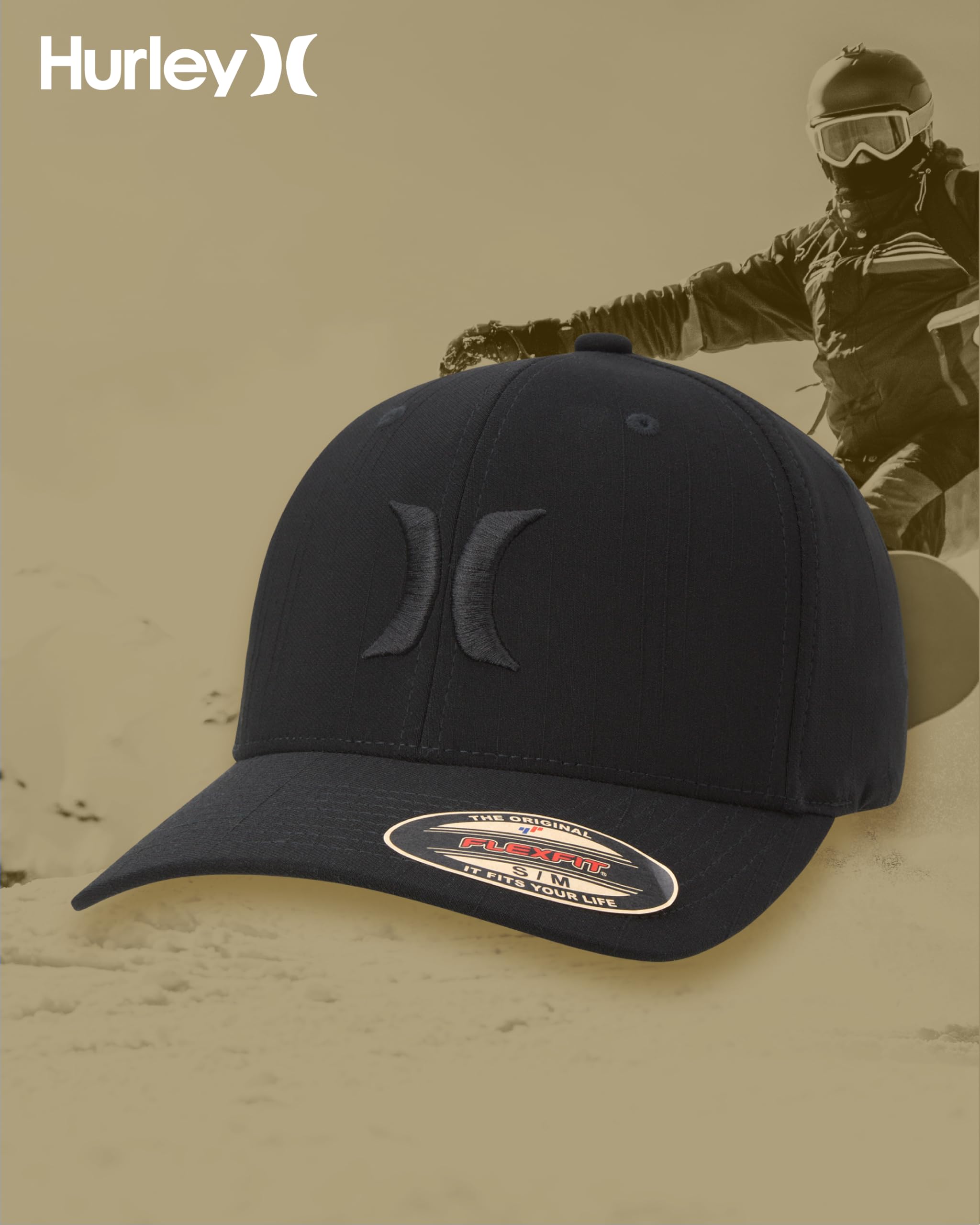 Hurley Men's Caps - One & Only Flexfit Baseball Cap - Fitted Hats for Men (S-XL)