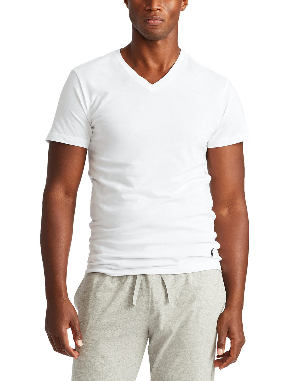 Polo Ralph Lauren Men's T-Shirt Pack, 3-Pack, Cotton Men's Clothing V-Neck Undershirt, Slim Fit Tees, Moisture-Wicking