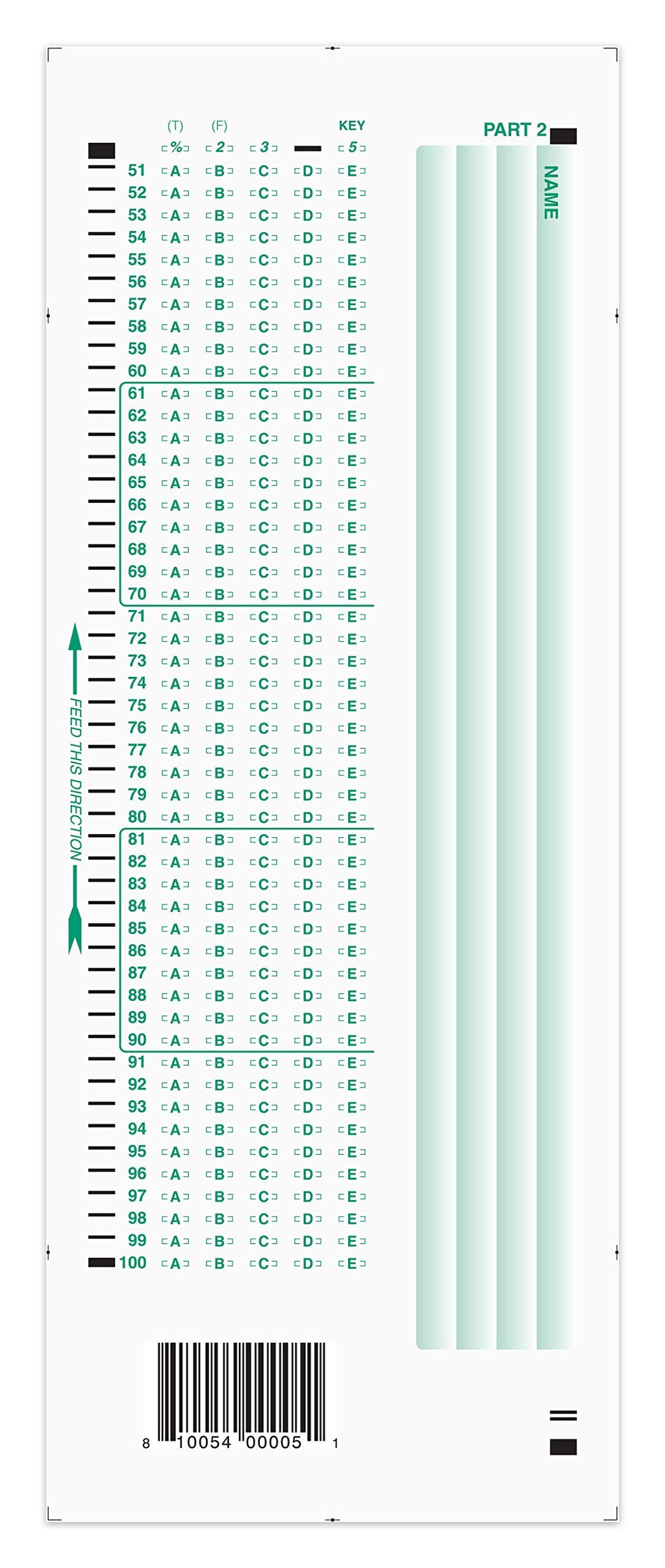 Official Scantron Brand 882-E Answer Sheet. (25 Pack)