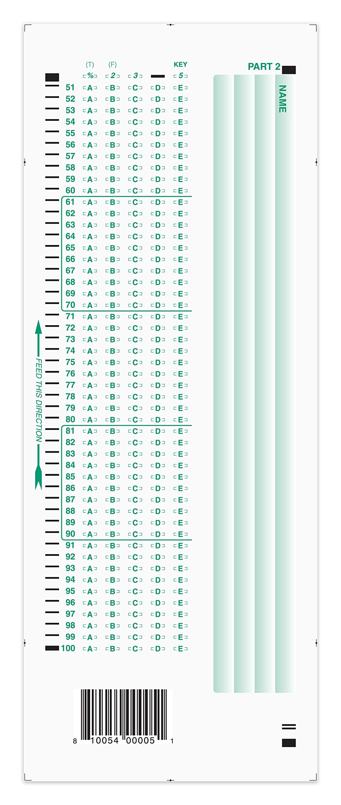 Official Scantron Brand 882-E Answer Sheet. (25 Pack)
