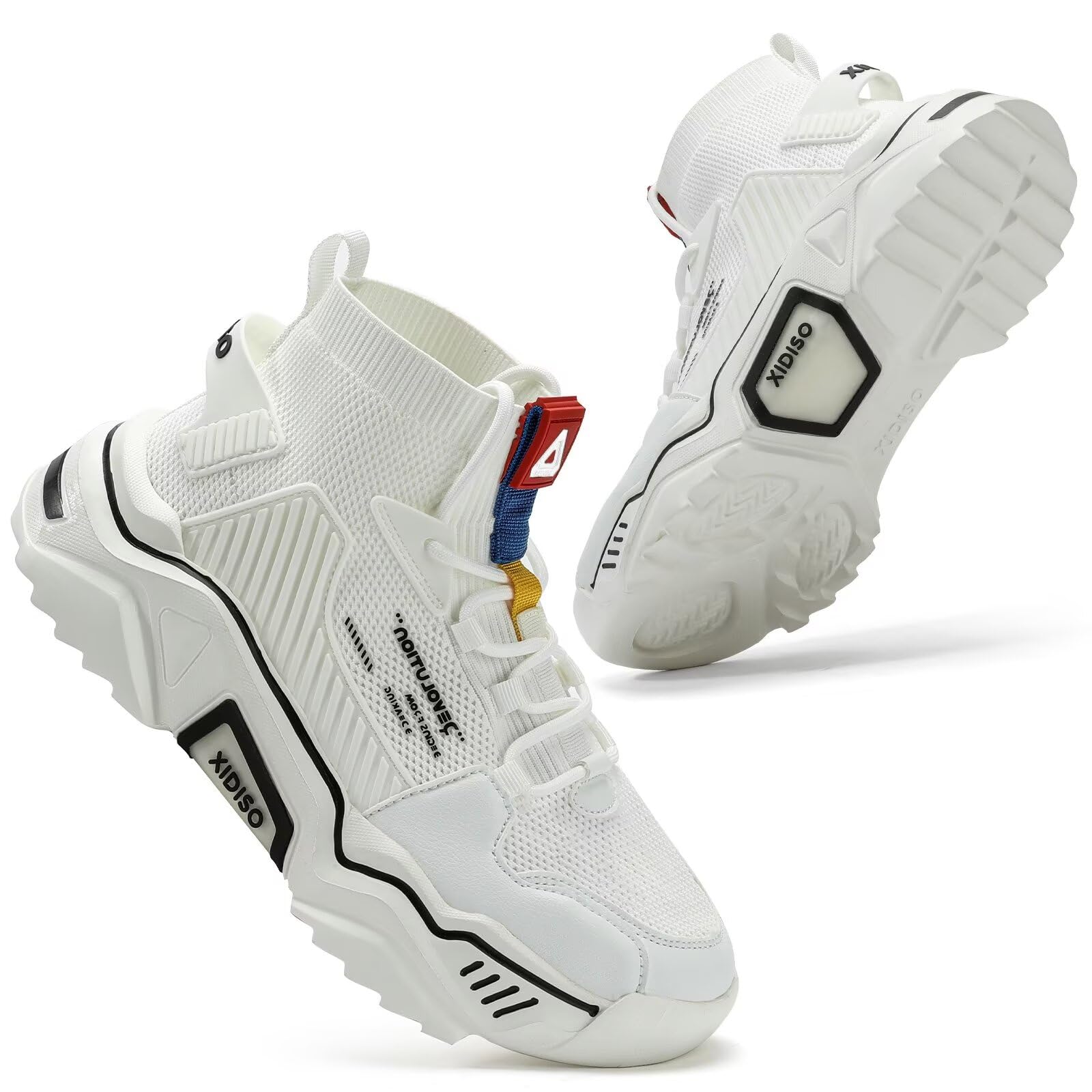 SANNAX Fashion Shoes for Mens High Top Casual Walking Shoes Non Slip Breathable Mesh Lightweight Sneakers