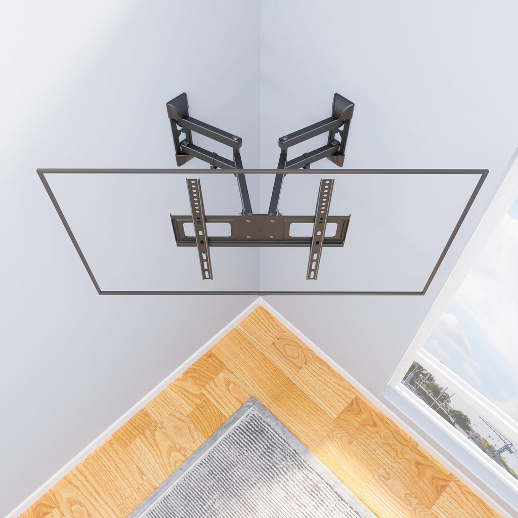 WALI Full Motion TV Wall Mount for 32–70 Inch TVs – Dual Articulating Mount with Swivel, Tilt & Extension | VESA up to 400x400mm | Fits 12/16" Wood Studs | Holds Up to 88 lbs