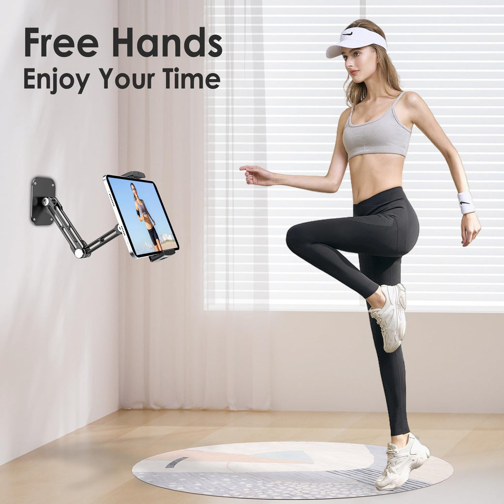 Tablet Wall Mount, Aluminum iPad Wall Mount Holder, 360° Rotation Adjustable Wall Holder Compatible with iPad Pro, Mini, Galaxy Tab, Surface Pro, Kindle, All 4.7-13" Tablets and Phones