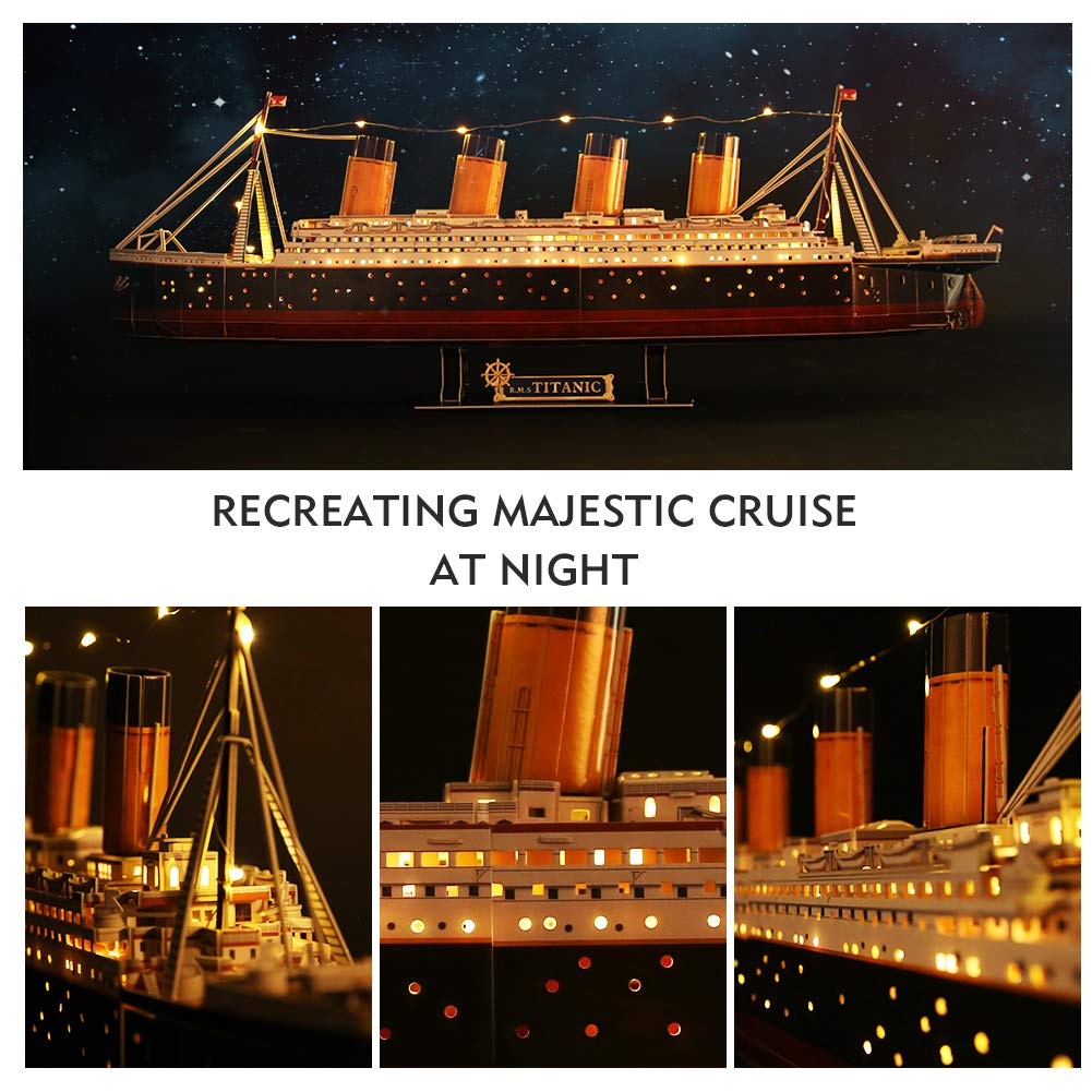 CubicFun 3D Ship Puzzles for USS Constitution Sailing Boat Models for Adults and Teens Toys, 193 Pieces