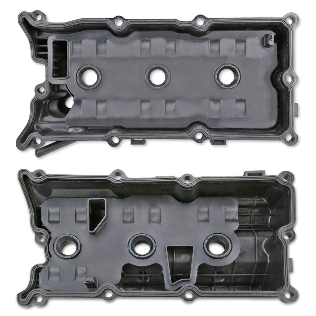MITZONE Engine Valve Cover Set with Bolts & Oil Cap & Gaskets & Spark Plug Tube Seals & P CV Cover Compatible with 2003-2008 Nissan 350Z Infiniti FX35 G35 M35 VQ35DE 3.5L Part# 13264AM600 13264AM610
