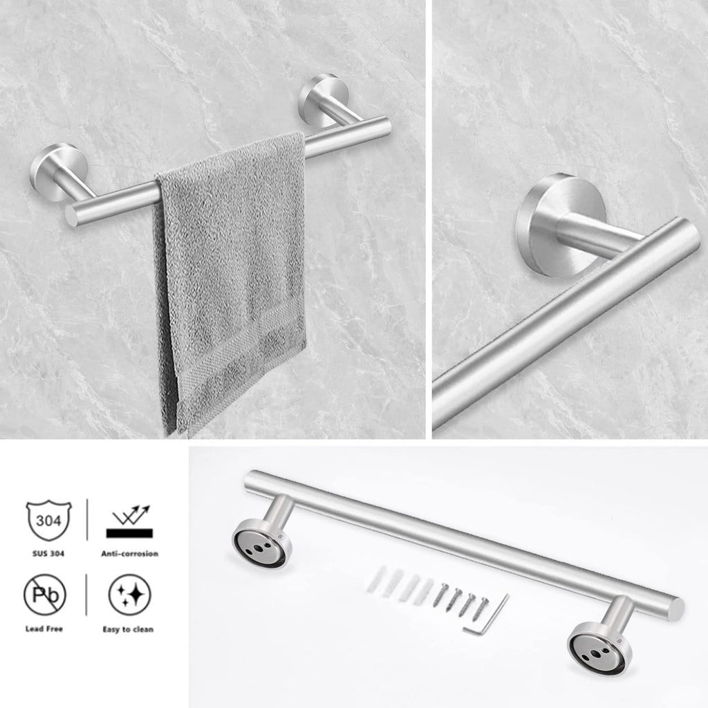 Cilee 2 Pieces Matte Black Bathroom Towel Bar, 24 Inch Double Towel Racks,Bathroom Towel Holder Towel Hanger for Bathroom Stainless Steel Wall Mount
