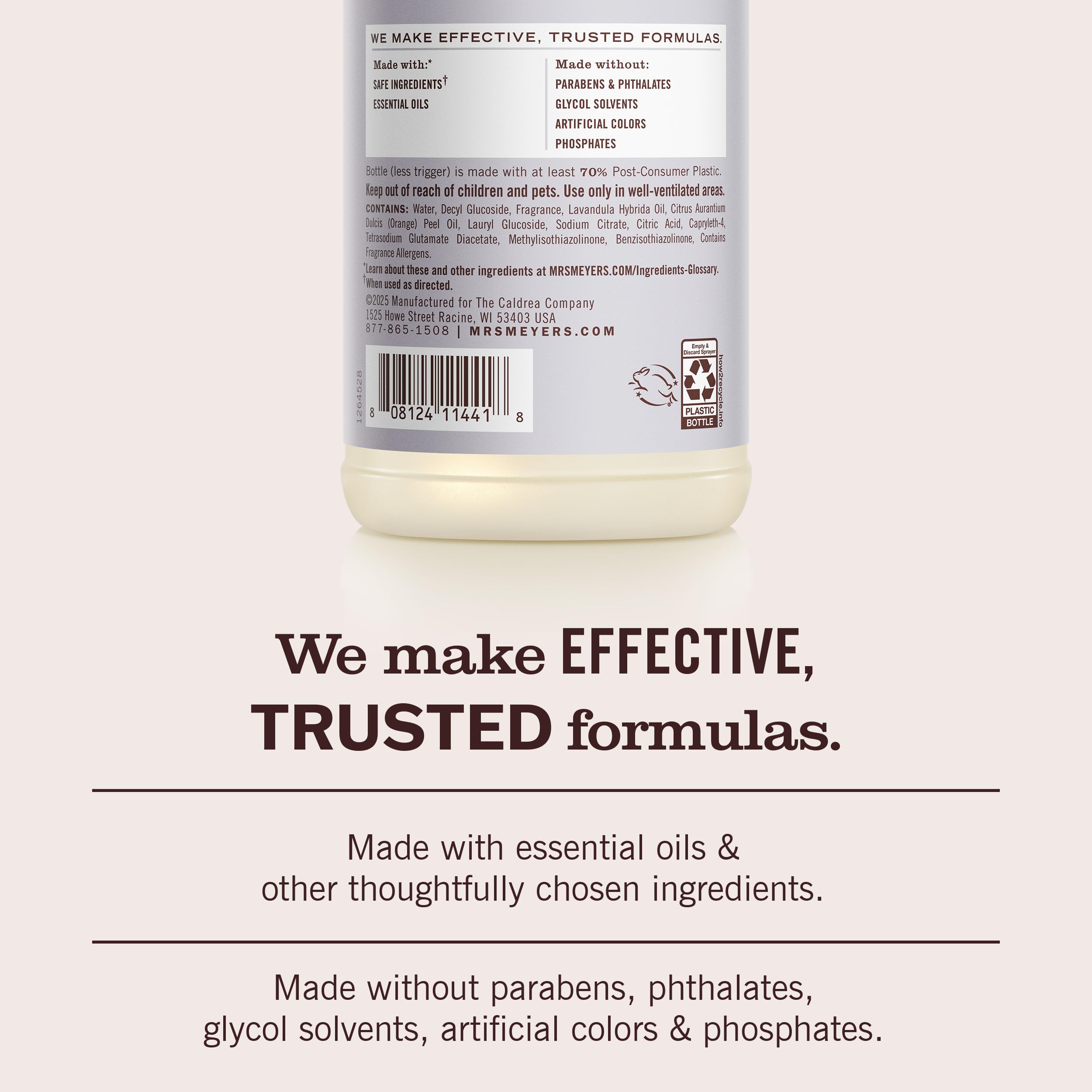 MRS. MEYER'S CLEAN DAY Multi-Surface Cleaner Concentrate, Use to Clean Floors, Tile, Counters, Lavender, 32 fl. oz