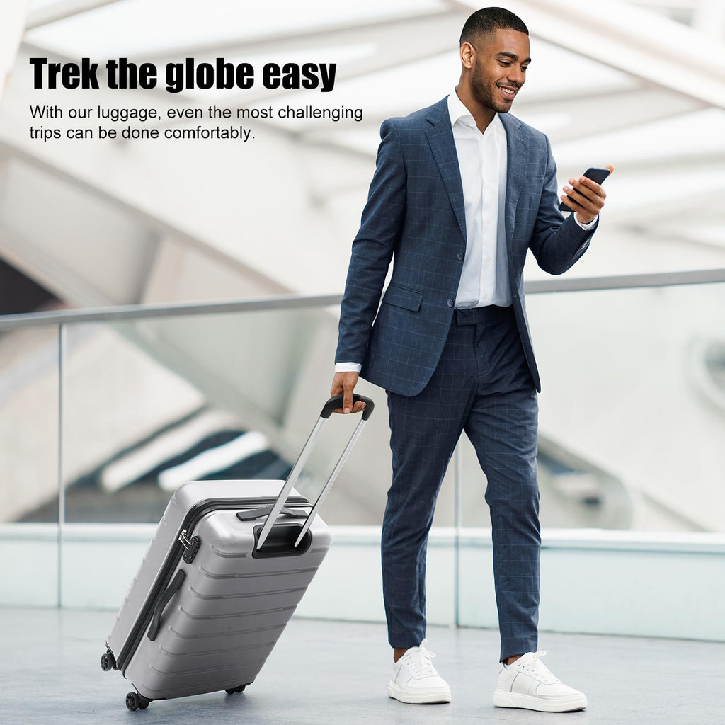 Coolife Luggage Suitcase Carry-on Spinner TSA Lock USB Port Expandable (only 28’’) Lightweight Hardside Luggage (Teal Blue, S(20in_carry on))