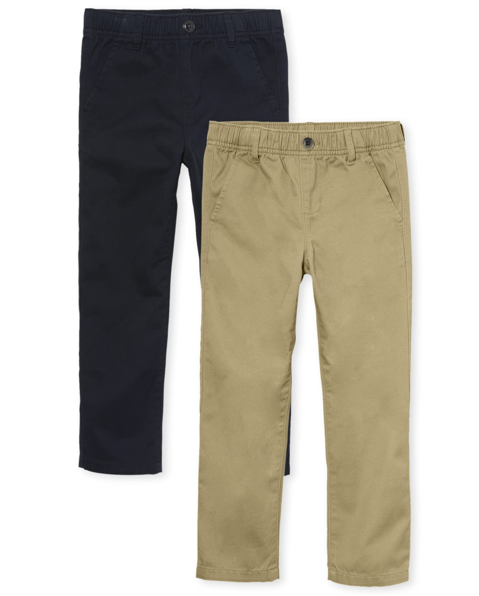 The Children's Place Boys' Stretch Relaxed Straight Chino Pants, Multipacks