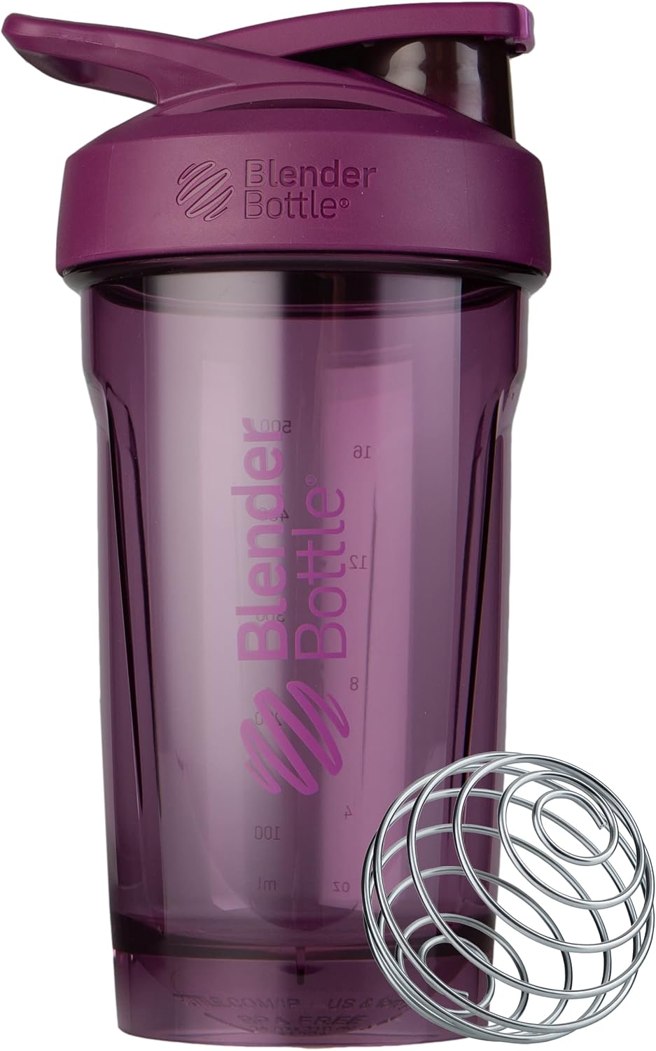 BlenderBottle Sport Shaker Bottle with Wire Whisk, 24-Ounce, Plum – Protein Shakes & Hydration for Athletes & Fitness Enthusiasts, Easy Mixing, Durable & Lightweight, Lockable Lid