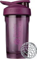 BlenderBottle Sport Shaker Bottle with Wire Whisk, 24-Ounce, Plum – Protein Shakes & Hydration for Athletes & Fitness Enthusiasts, Easy Mixing, Durable & Lightweight, Lockable Lid