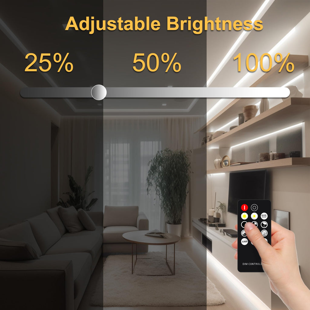 Pandery COB LED Strip,LED Strip Lights 3M/9.84ft,Touch Dimmable LED Strips,CRI90+,2700K Warm White cob led,960LEDs,24V LED Tape Lights,Indoor for Bedroom, Kitchen, TV, Mirror,Cabinet
