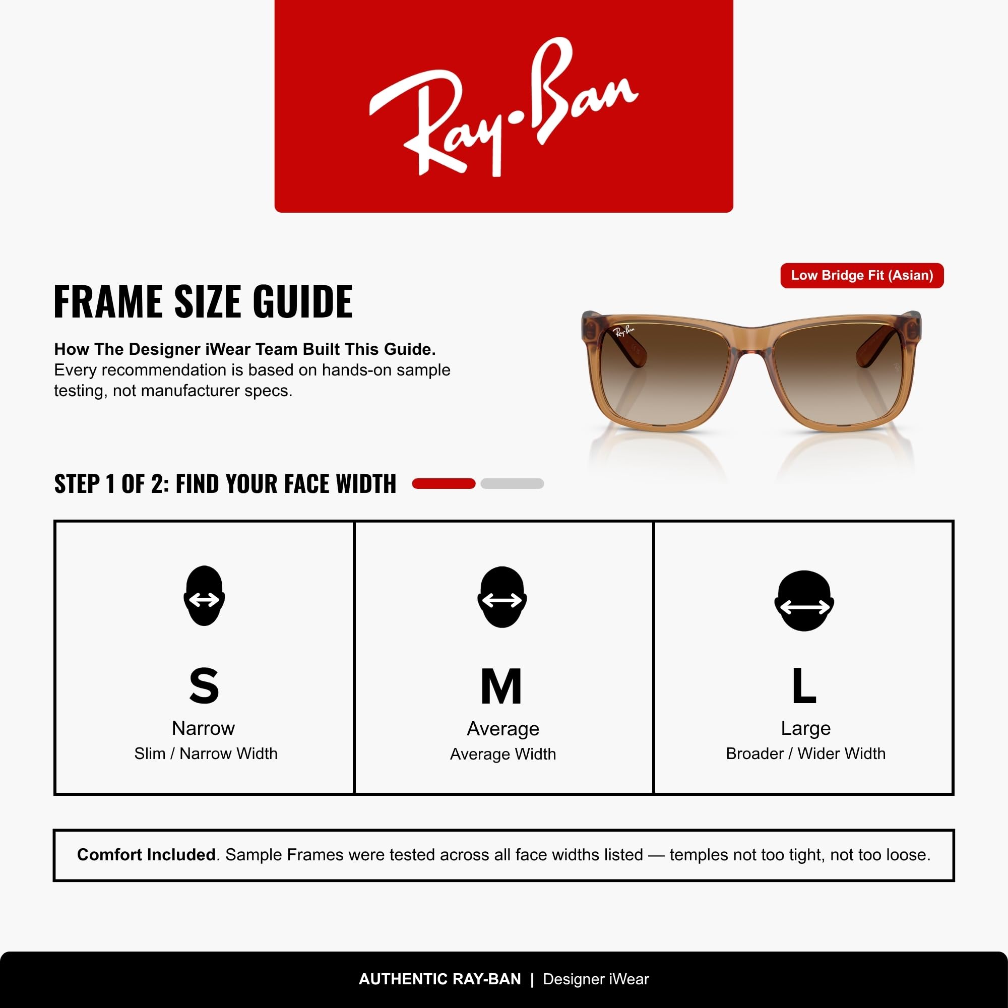 Ray-Ban RB4165F Justin Classic Square Sunglasses for Men