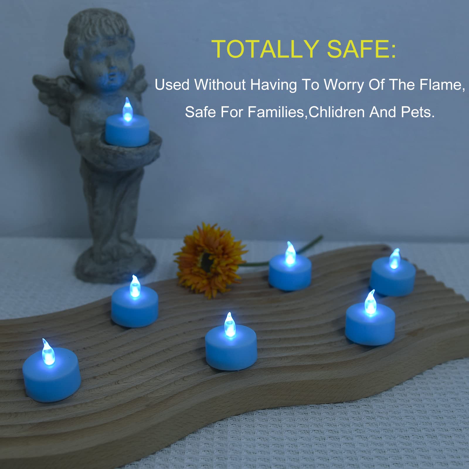 Tea Light Candles with Remote Control,Flickering Flameless LED Candle,Long Lasting 400+Hours,Battery Operated with Timer for Home Decoration Seasonal &Festival Celebration Warmyellow (5pcs)