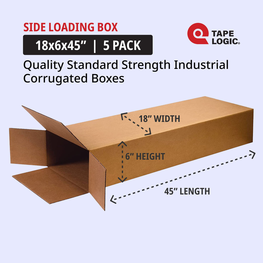 Tape Logic TLHD36642FOL Side Loading Boxes, 36" x 6" x 42", Kraft (Pack of 5)