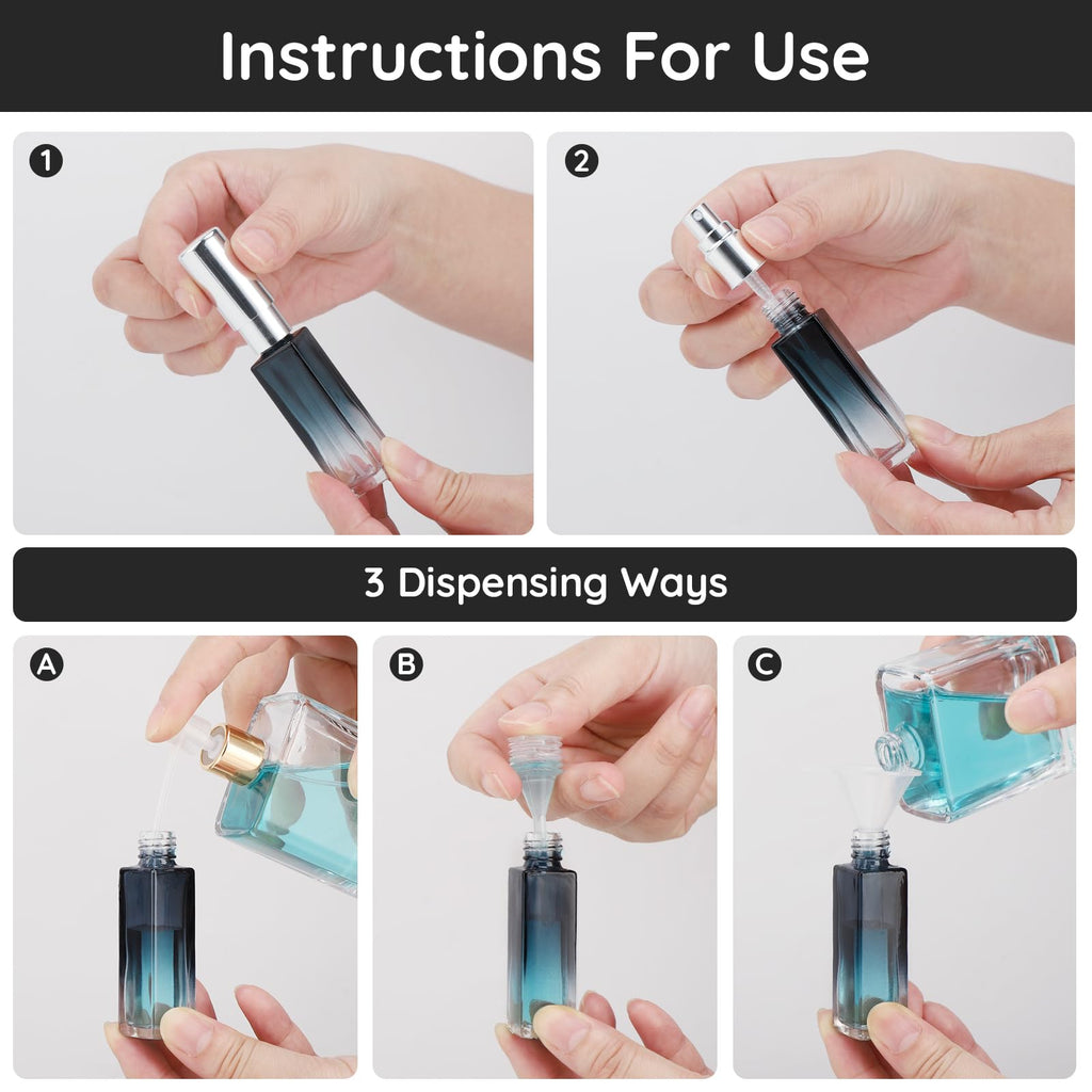 Segbeauty 0.34oz Mini Perfume Spray Bottles, 10Pack 10ml Glass Travel Perfume Atomizer Refillable, Small Empty Cologne Atomizer for Frangrance, Sample Cologne Bottles Sprayer with Refill Tool