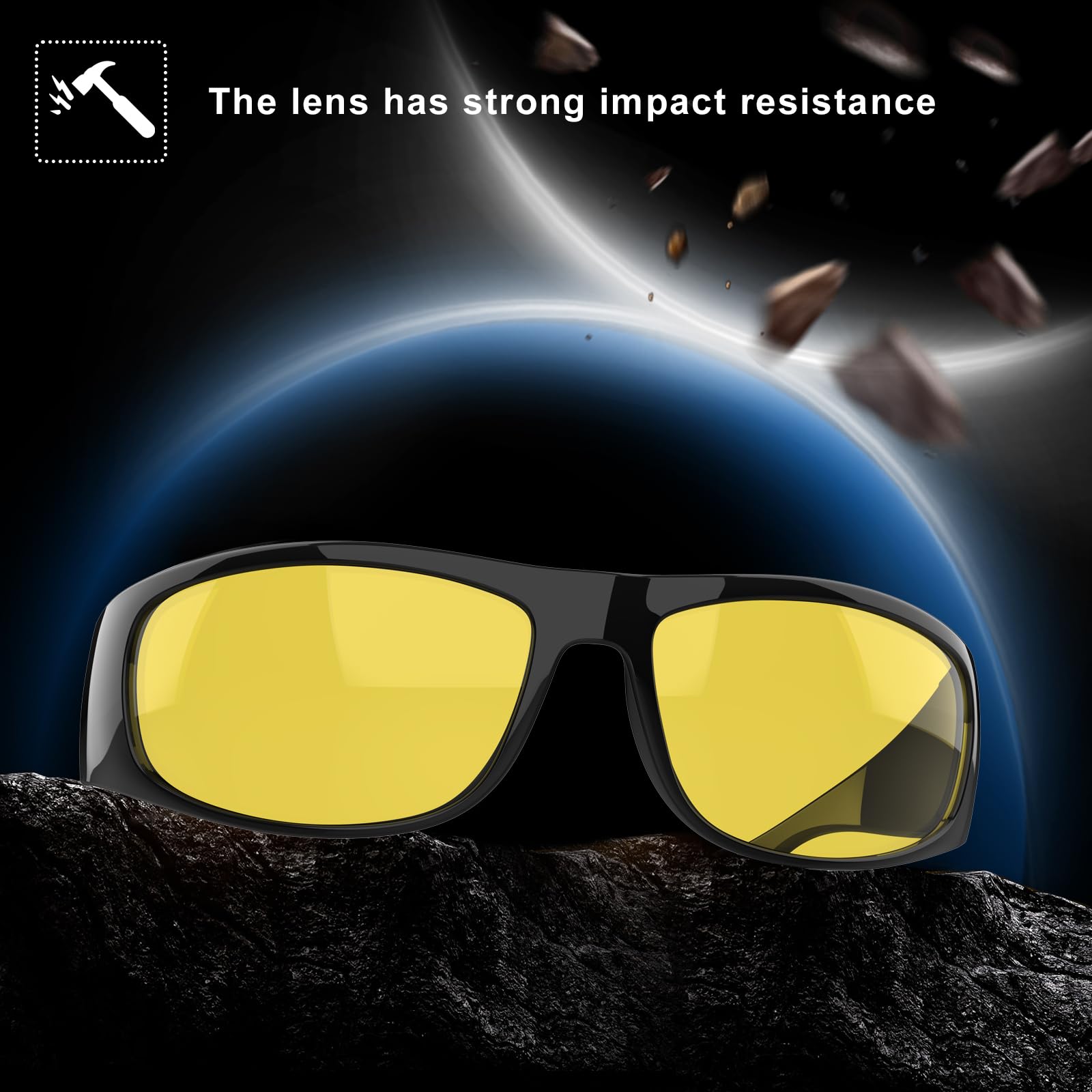 WISTON Wrap Around Sunglasses for Men Women Super Dark Blackout Sunglasses for Sensitive Eyes UV400 Protection W8005