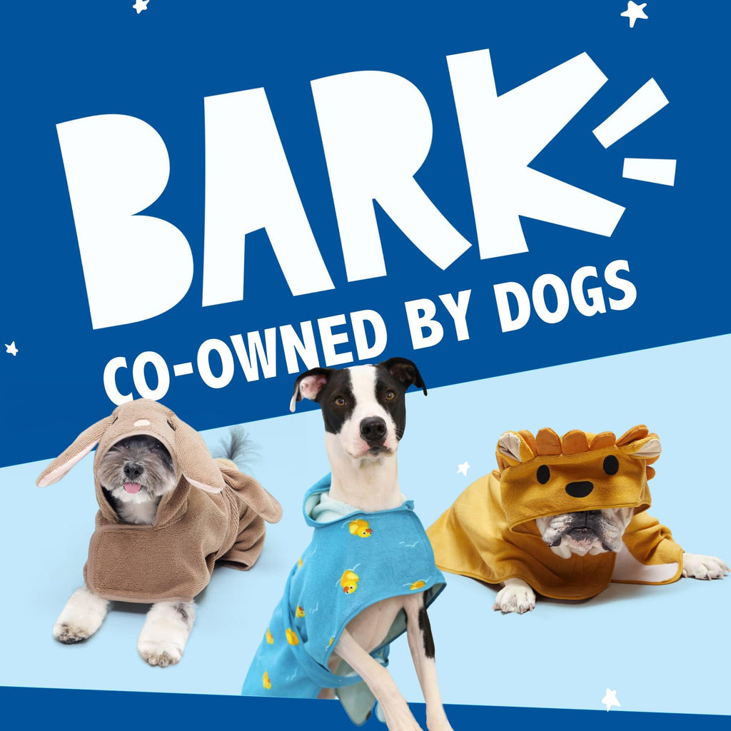 Barkbox Dog Bathrobe Fast Drying with Hook and Loop Closure & Wrap Tie Snuggle, Cute Dogs Clothes, Easy to Clean, Machine Washable, Dog Coats and Tumble Dry Low - Bunny, Medium