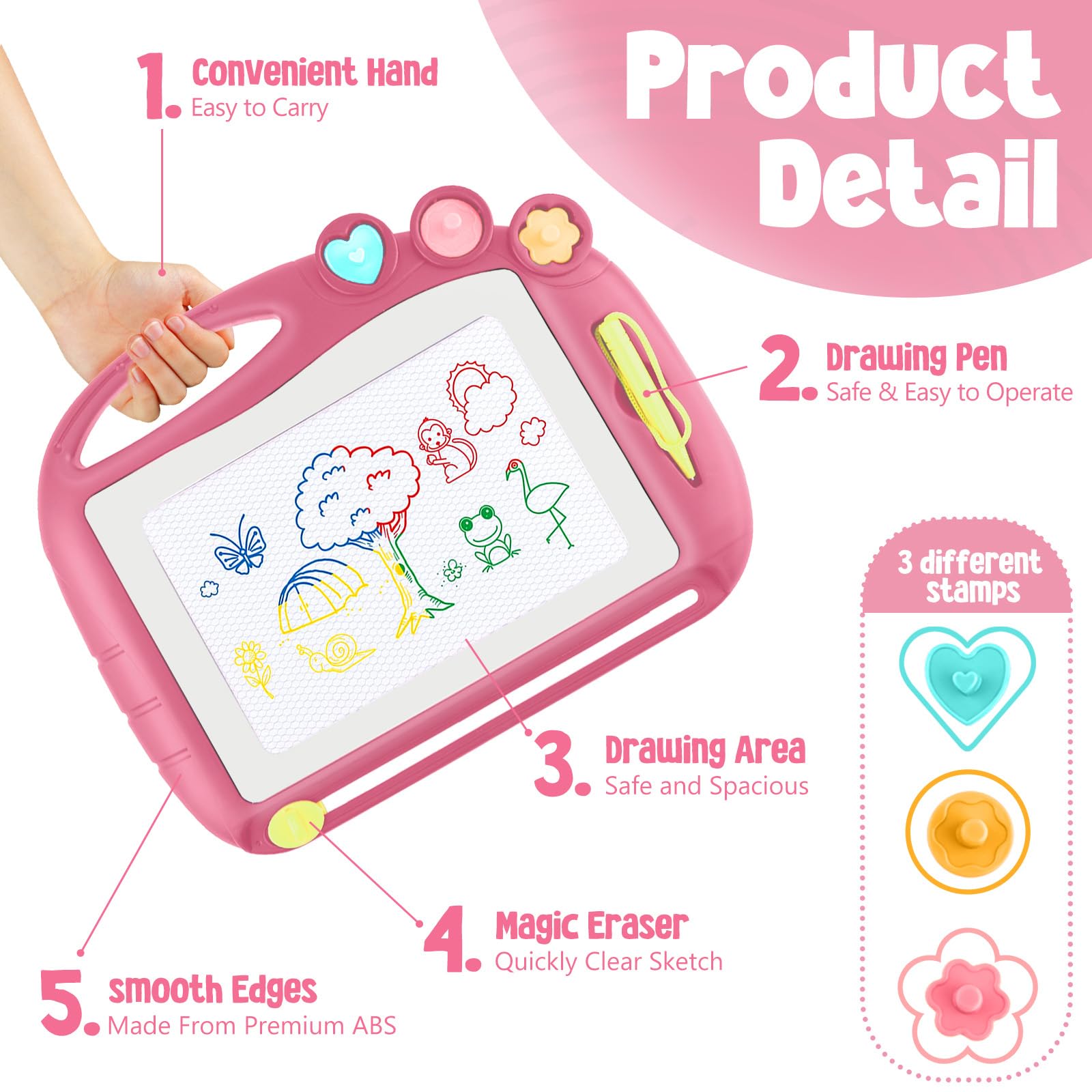 Magnetic Drawing Board, Toddler Toys for Age 1 2 3 Boys Girls, Toddler Drawing Board, Birthday Easter Christmas Halloween Kids Toy Gifts for Boys and Girls