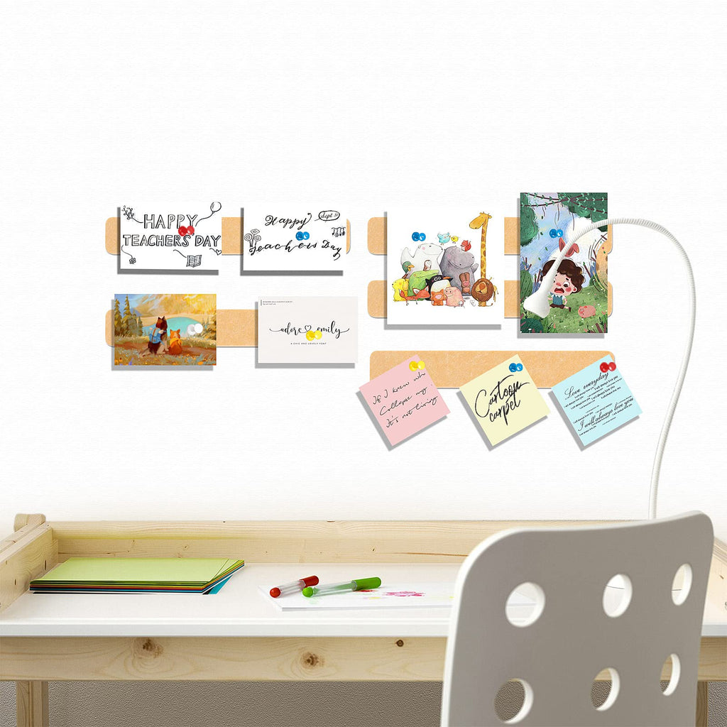 Felt Bulletin Board, 15.7''X 11.8'' corkboard Pin Board for Bedrooms Offices Home Wall Decoration, Self Adhesive Cork Board with 35 Push Pins for Paste Notes, Photos, Schedules (2 Pack)