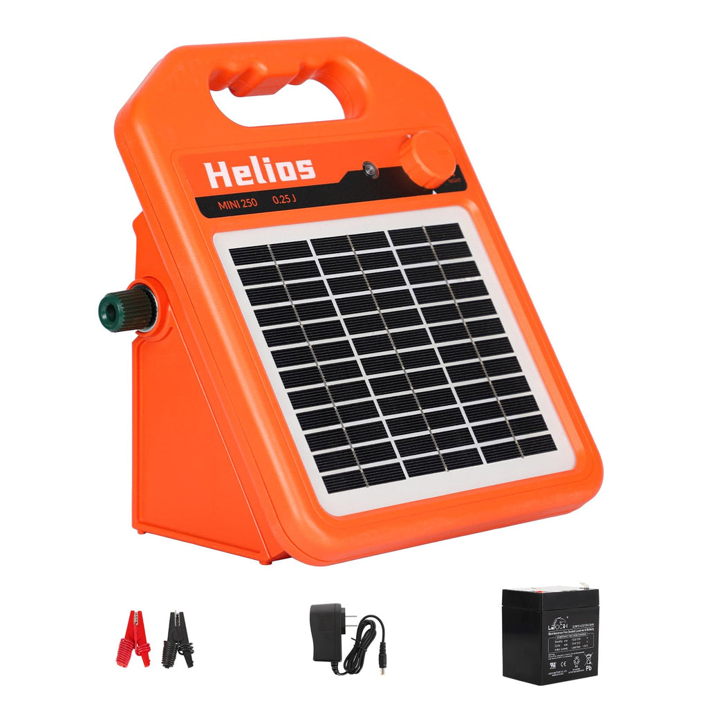 MINI160 2 Miles Solar Fence Charger, 0.16 Joule Solar Electric Fence Charger for Livestock, Pigs, Horses, Cattle Sheep, Solar Powered Electric Fence with Day or Night Mode, Easy Installation