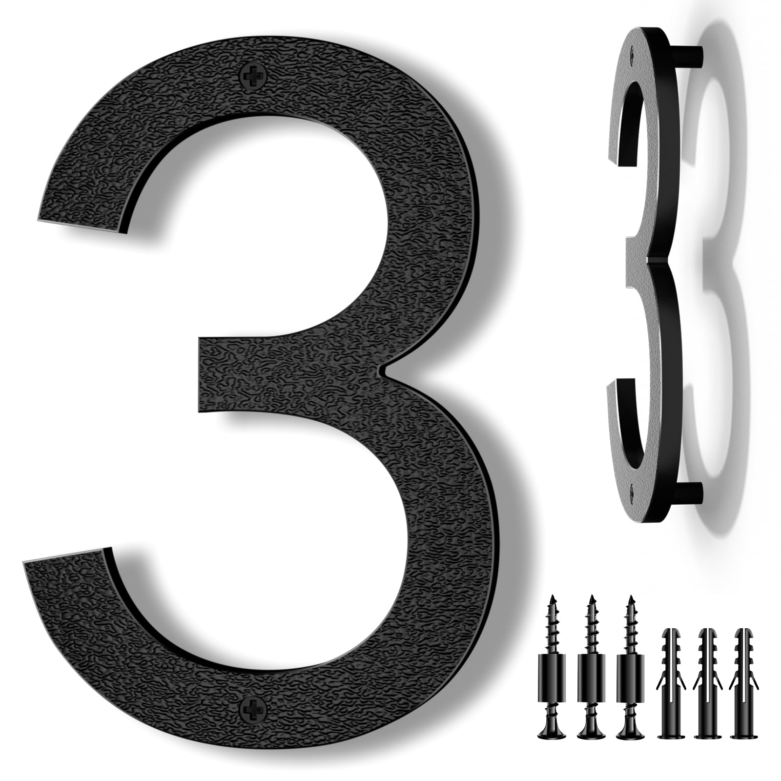 8 Inch Black Floating Arrow Signs, Modern Outdoor Plastic Directional Signs for Wall Yard Street