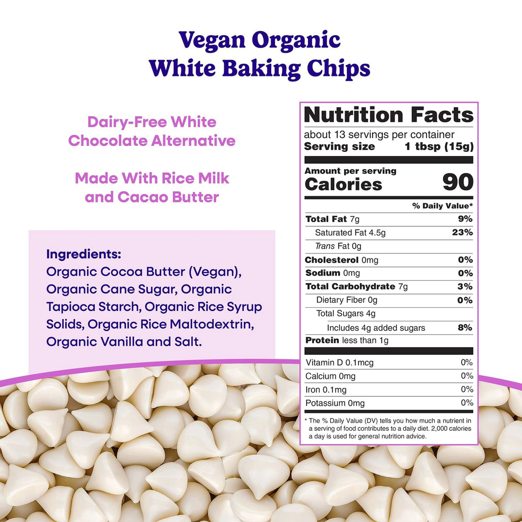 Pascha Organic 70% Cacao Baking Chips - Bittersweet Dark Chocolate with Coconut Sugar - Vegan, Non-GMO, Rainforest Alliance Certified - Allergen-Free (Pack of 8)