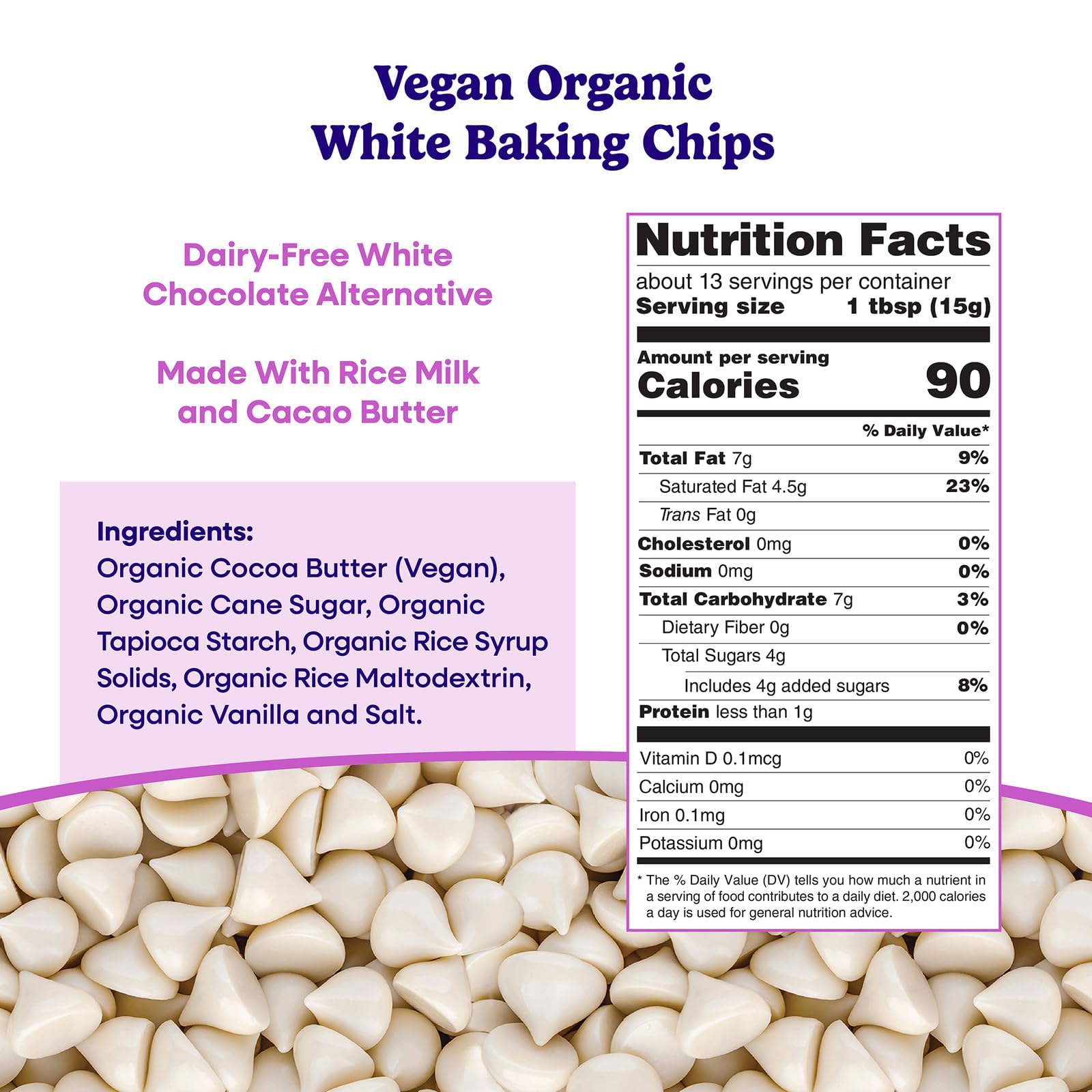 Pascha Organic 70% Cacao Baking Chips - Bittersweet Dark Chocolate with Coconut Sugar - Vegan, Non-GMO, Rainforest Alliance Certified - Allergen-Free (Pack of 8)