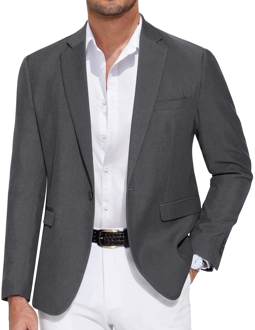 COOFANDY Men's Casual Blazer One Button Sport Coat Slim Fit Lightweight Suit Blazer Jacket