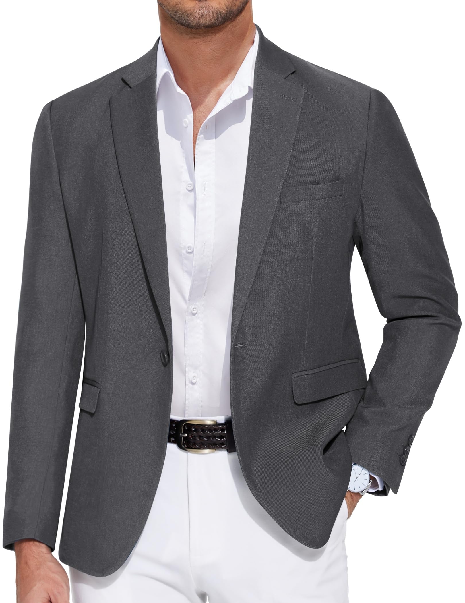 COOFANDY Men's Casual Blazer One Button Sport Coat Slim Fit Lightweight Suit Blazer Jacket