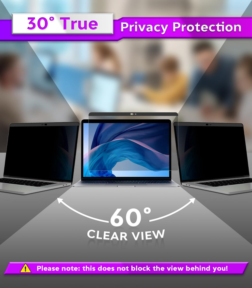 PYS MacBook Air 13.6 Inch Magnetic Privacy Screen for M2 Chip 2022 (A2681) - Removable Anti-Spy Laptop Shield