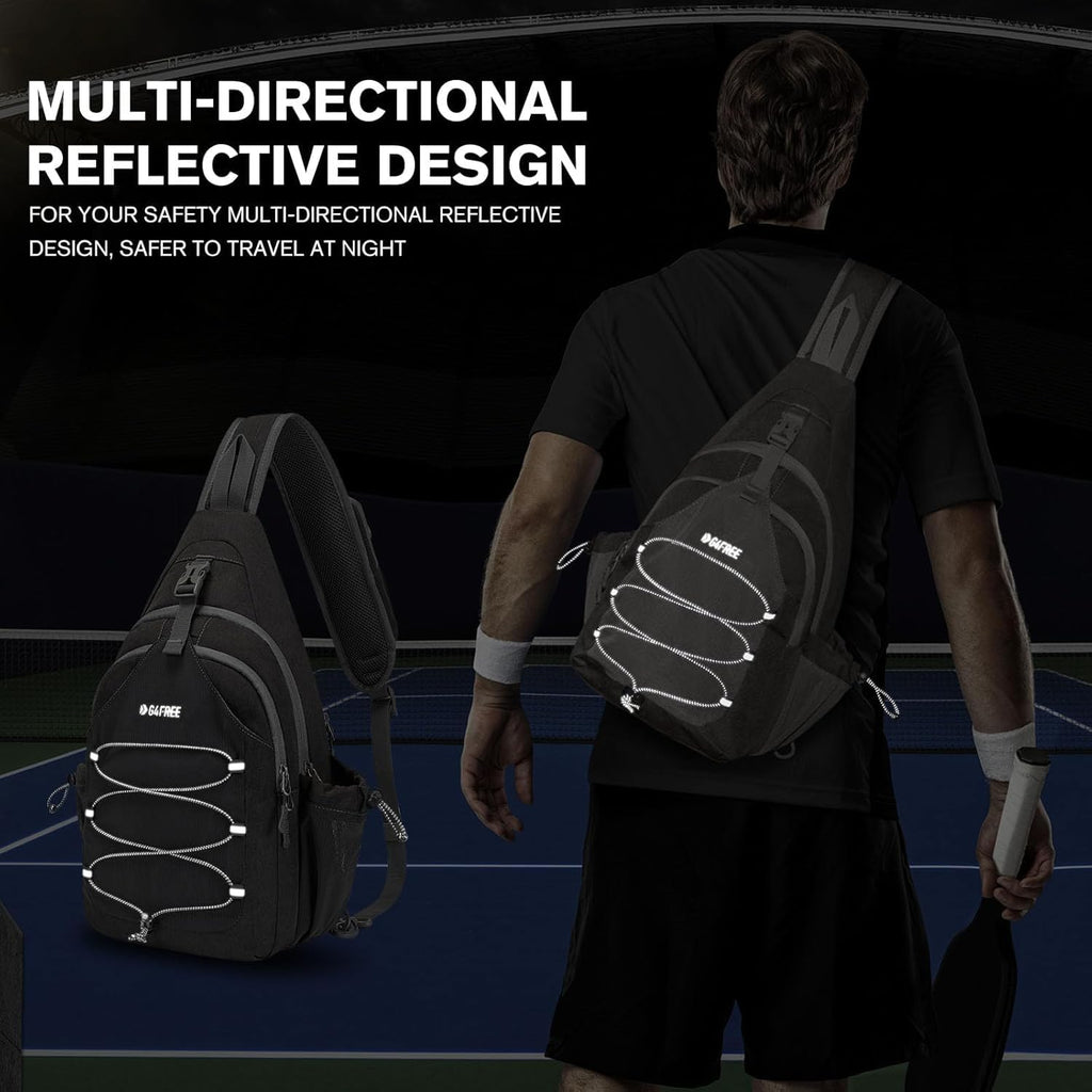 G4Free Pickleball Bag, Crossbody Sling Bag for Men Women, Pickleball Backpack, Pickle Ball Paddle Bag Gifts for Sports