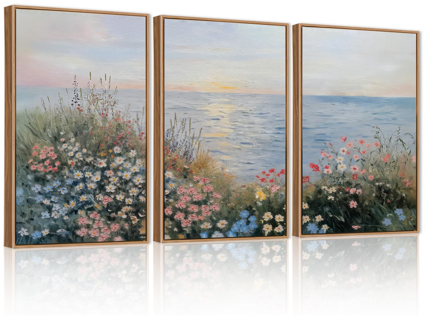CHDITB Abstract Modern Framed Canvas Wall Art Set, Contemporary Artwork for Home Decor, Neutral Pastel Illustration Wall Painting, Nordic Minimal Zen Art Prints for Living Room Office-16 x24 x3