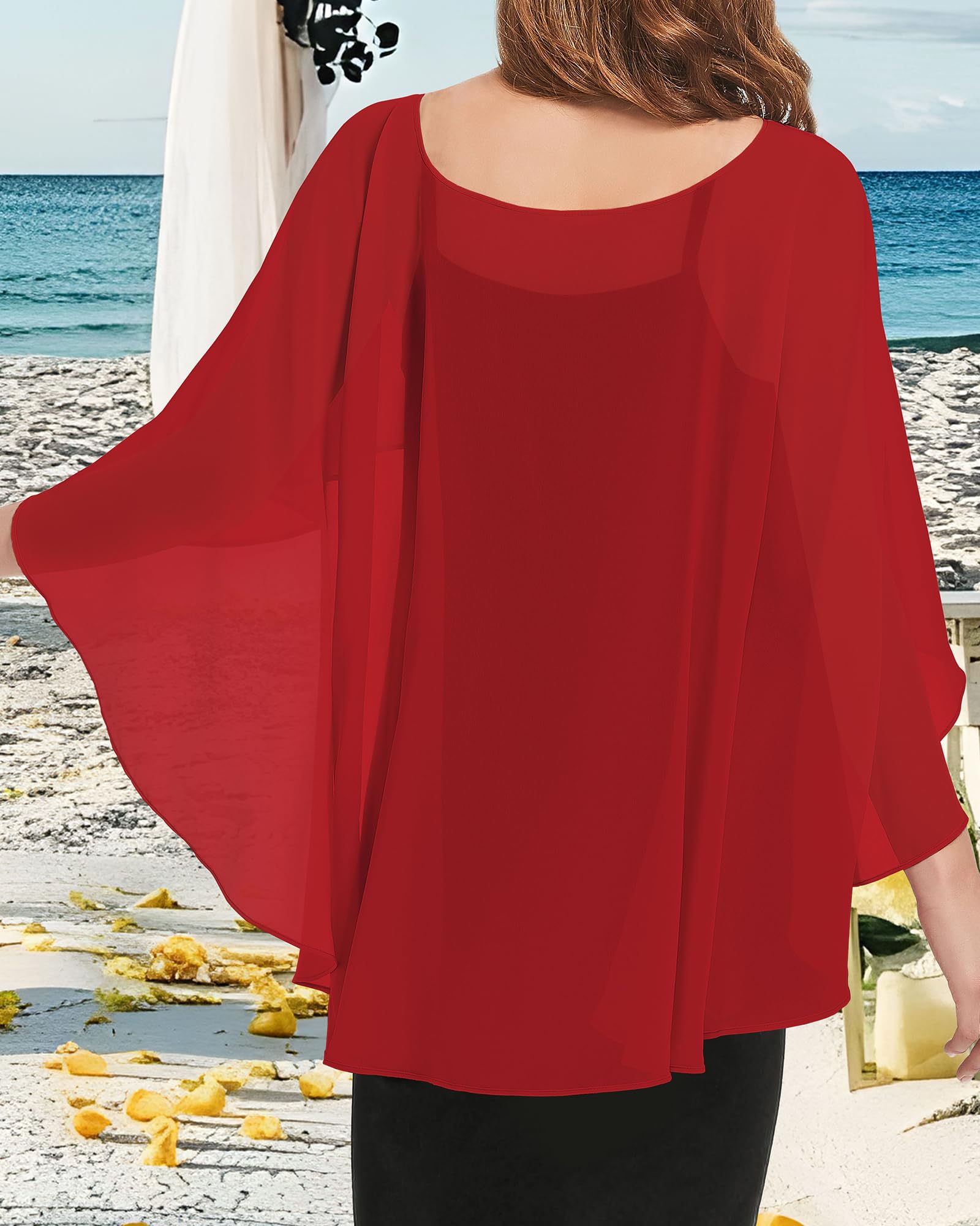 Womens Capelets Shawls and Wraps for Evening Dress Chiffon Capes Wedding Cover Up