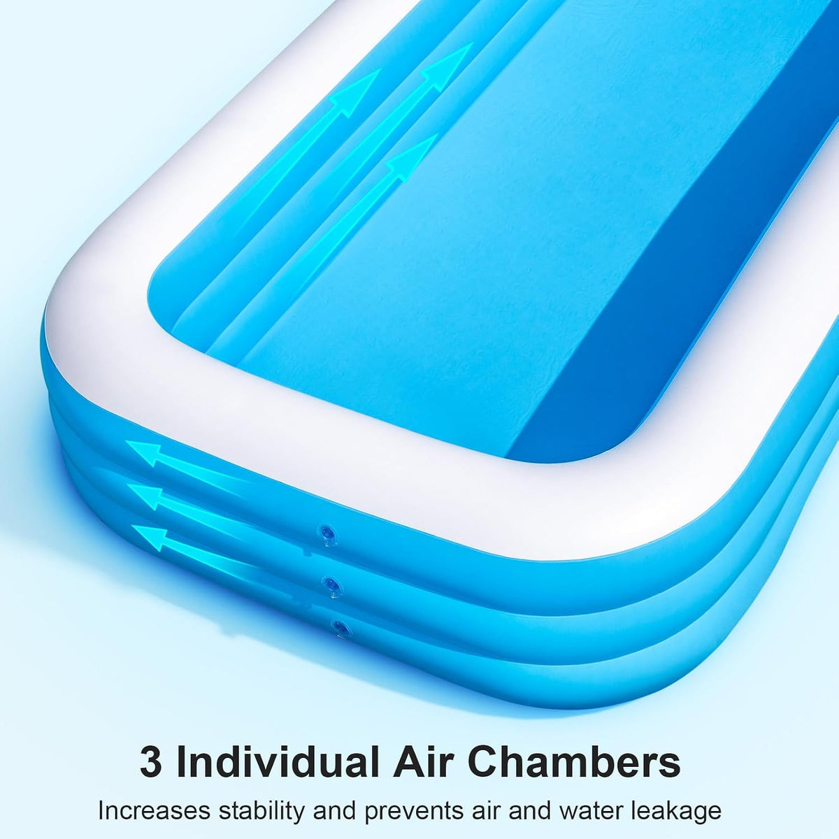 Large Inflatable Pool with Pump - 165'' x 76'' x 22'' Oversized Thickened Blow Up Pool for Adults, Family Swimming Pool for Backyard, Garden and Outdoor Fun