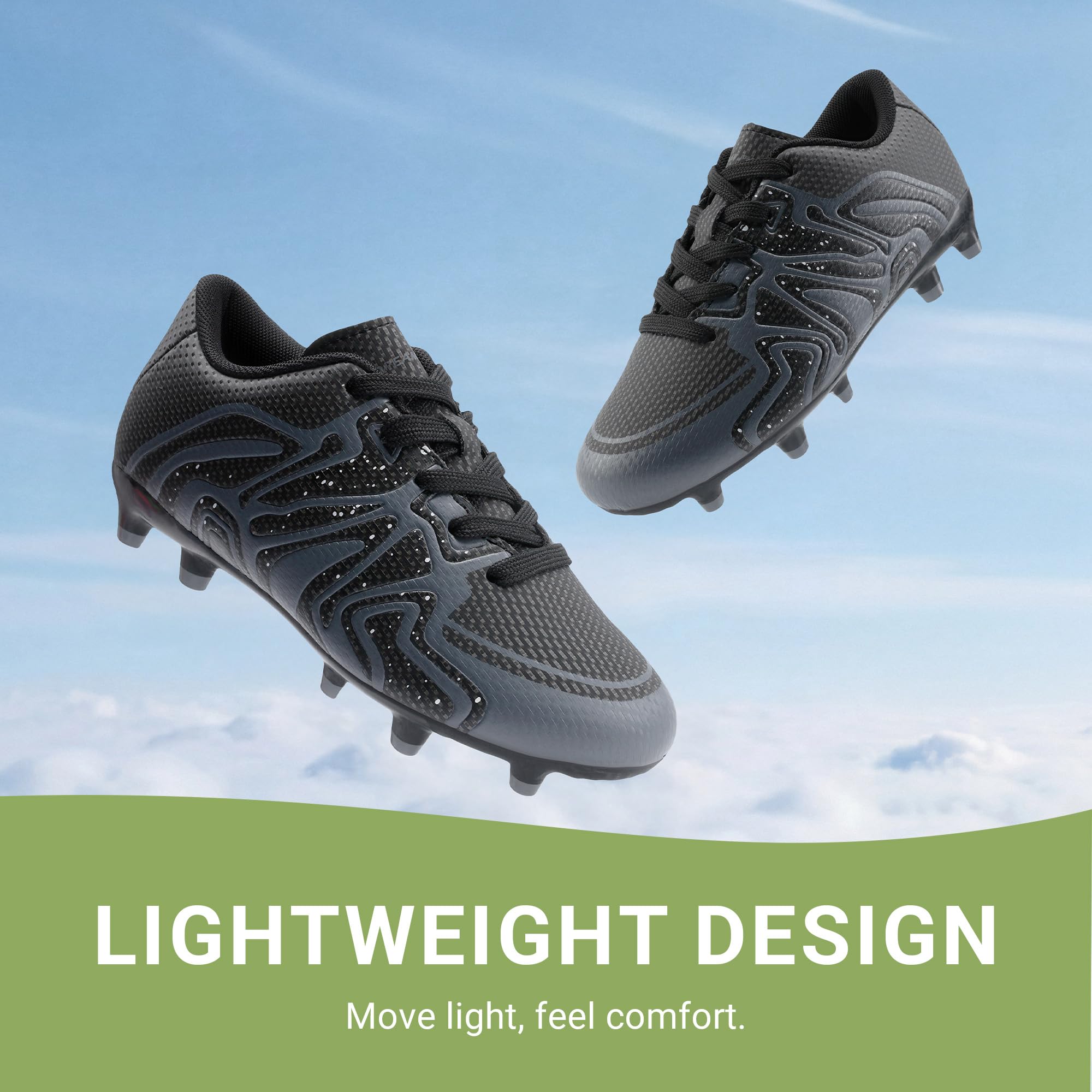 DREAM PAIRS Boys Girls Soccer Cleats Youth Firm Groud Baseball Cleats Sport Athletic Outdoor Trainning Football Shoes for Little/Big Kid