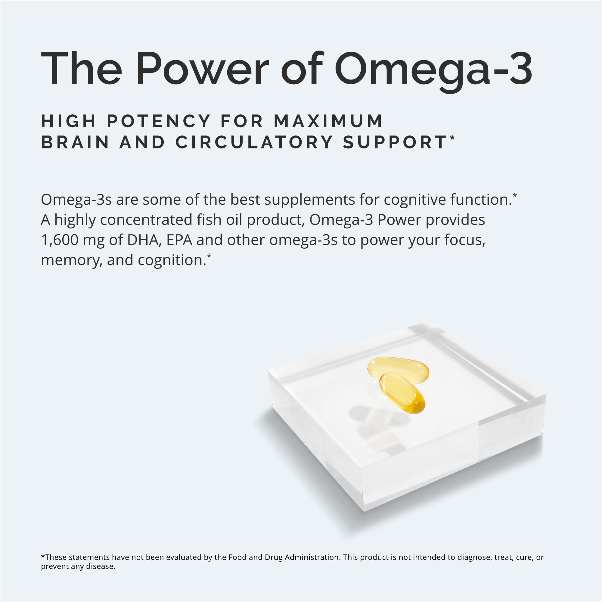 BRAINMD Omega-3 Power - 60 Capsules - Joint & Immune Support Supplement - Contains DHA & EPA - Gluten Free - Dr Amen - 30 Servings