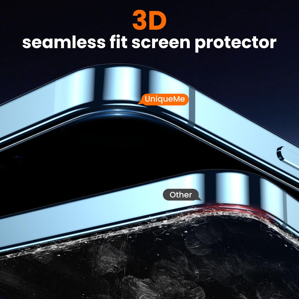 UniqueMe for iPhone 12 Pro Max Privacy Screen Protector - [Military Grade Shatterproof & 9H+ Hardness] Screen Protector 12 Pro Max Tempered Glass Full Coverage Protection, Easy to install, 2 Packs
