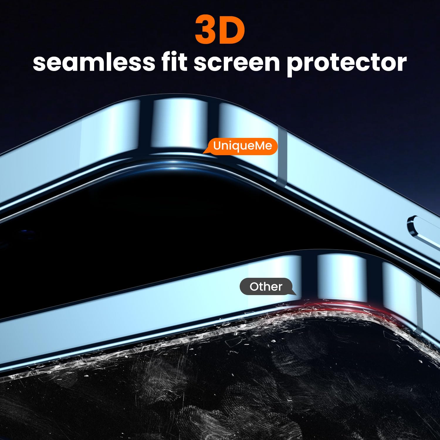 UniqueMe for iPhone 12 Pro Max Privacy Screen Protector - [Military Grade Shatterproof & 9H+ Hardness] Screen Protector 12 Pro Max Tempered Glass Full Coverage Protection, Easy to install, 2 Packs