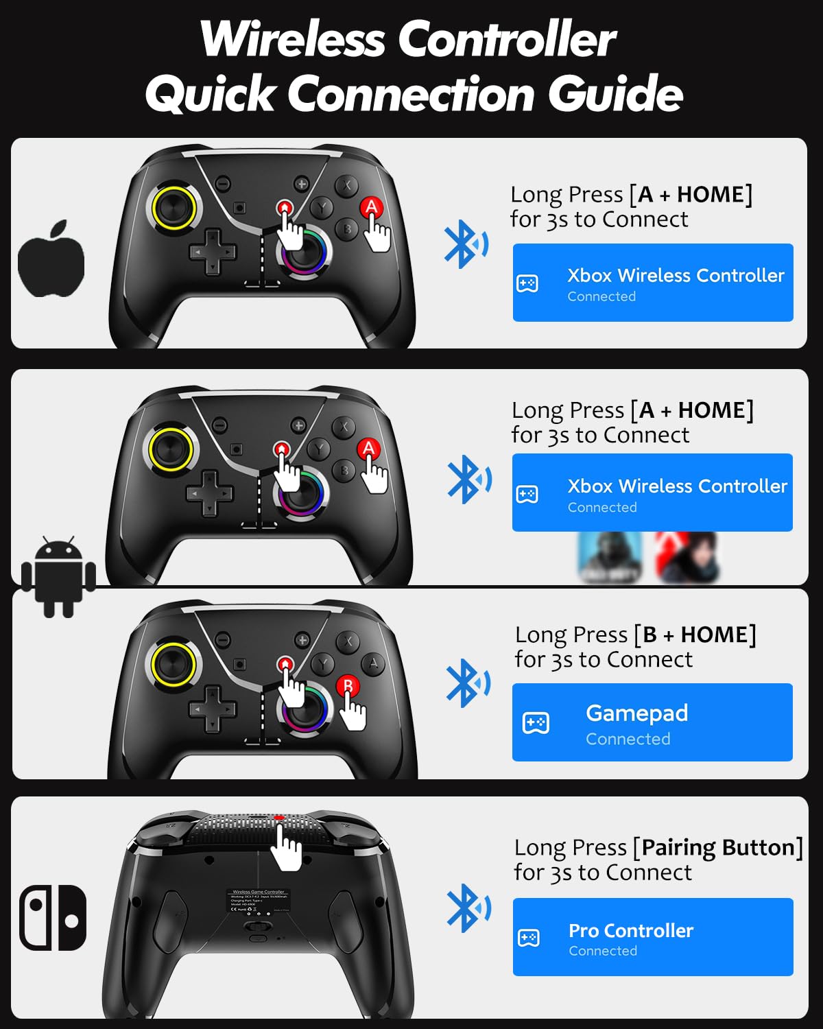 GMBACK Wireless Switch 2 Controller for Nintendo Switch 2/Switch/Lite/OLED