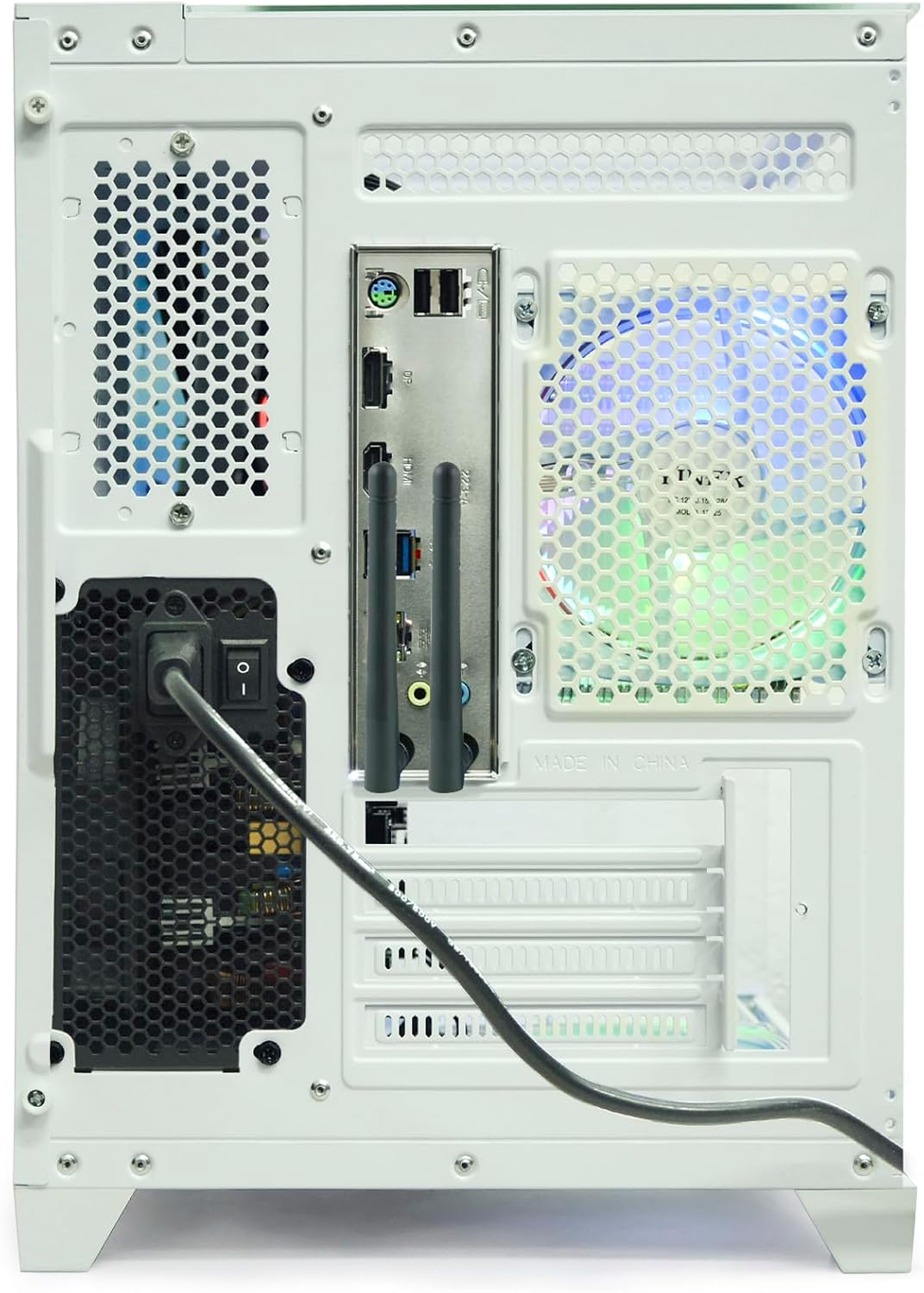 LXZ Desktop PC Computer AMD Ryzen 5 5600G 6 core 3.9GHz, 16G DDR4 RAM, 512G NVME SSD, Tower Computer for Gaming, Home and Office (White)