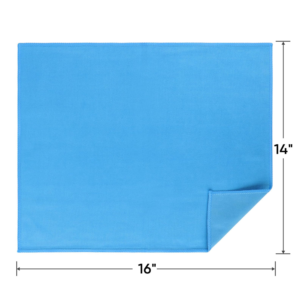 HOMEXCEL Microfiber Glass Cleaning Cloths 6 PK, Lint Free Streak Free, Reusable Microfiber Magic Cleaning Cloth for Cleaning Windows, Glasses, Mirrors, Screens, Stainless Steel, and More, Blue-14”×16”