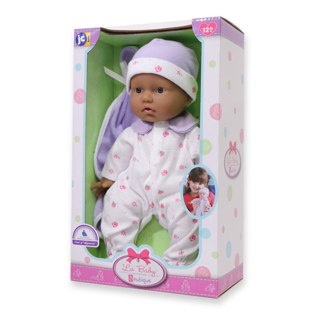 JC Toys La Baby Caucasian Baby Doll Set – 11 Inch Soft Body Doll with Accessories Including a Removable Blue Outfit – Small Baby Doll Toy for Children 12 Months and Older