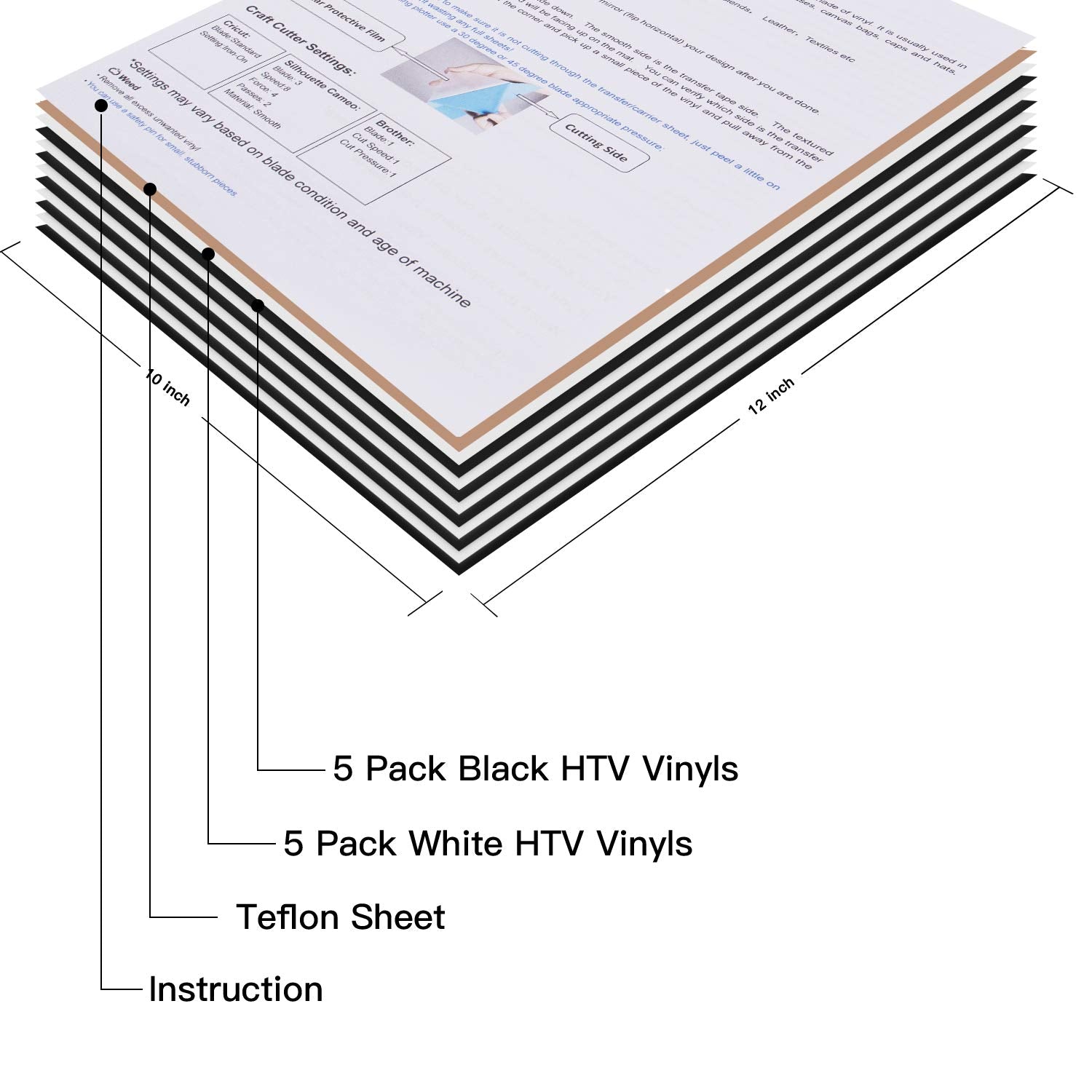 JANDJPACKAGING Baby Blue Heat Transfer Vinyl HTV - 10 Sheets Easy to Weed T-Shirt Iron on Vinyl Compatible with Cricut Cutting Machine & Silhouette Cameo, All Craft Cutters