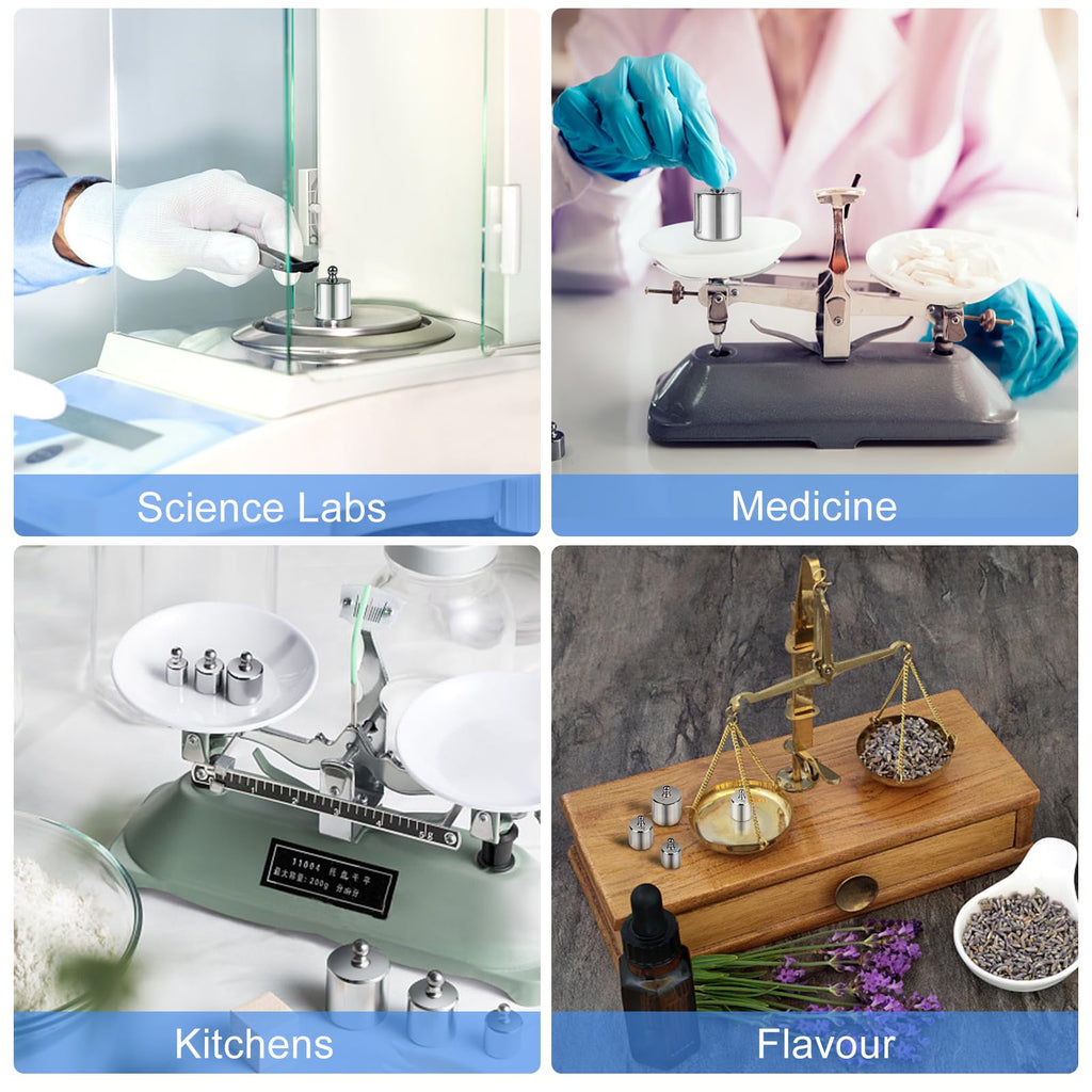 QP Calibration Weights, 50 Gram Scale Weights, OIML Class M1 High Precision Stainless Steel Scale Balance Weights with Chrome Finish, Calibration Weights for Digital Scale, Kitchen Scale, Pocket Scale