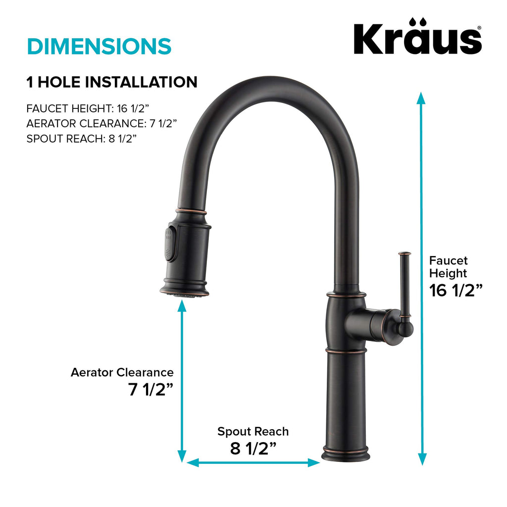 KRAUS Allyn Transitional Bridge Kitchen Faucet with Pull-Down Sprayhead in Brushed Gold, KPF-3121BG