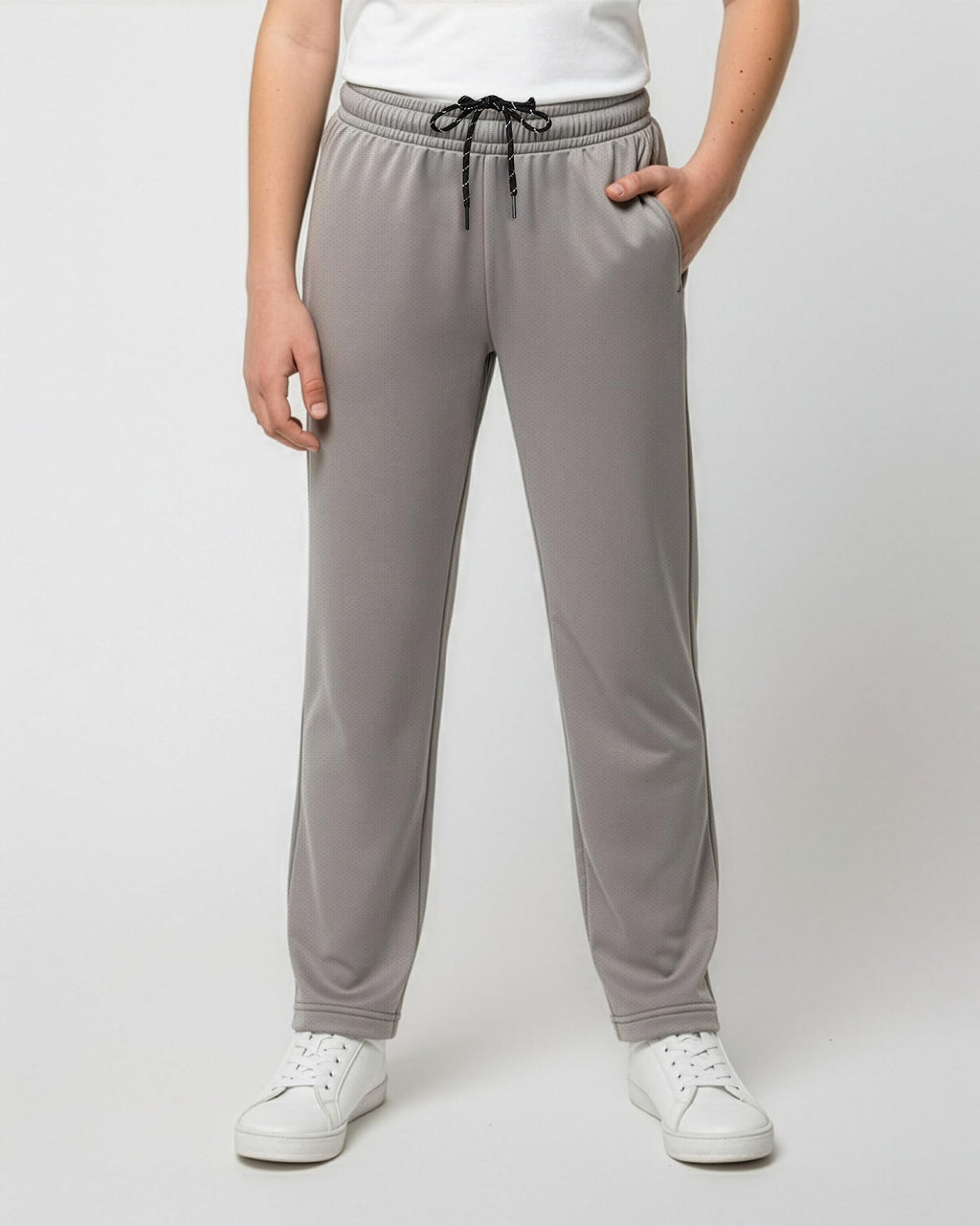 Real Essentials 3 Pack: Boys' Mesh Open Bottom Active Sweatpants with Pockets & Drawstring