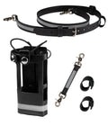 Perfect Fit firefighter radio strap and holder leather Bundle Set Includes radio holster, strap, sway strap, cord keepers