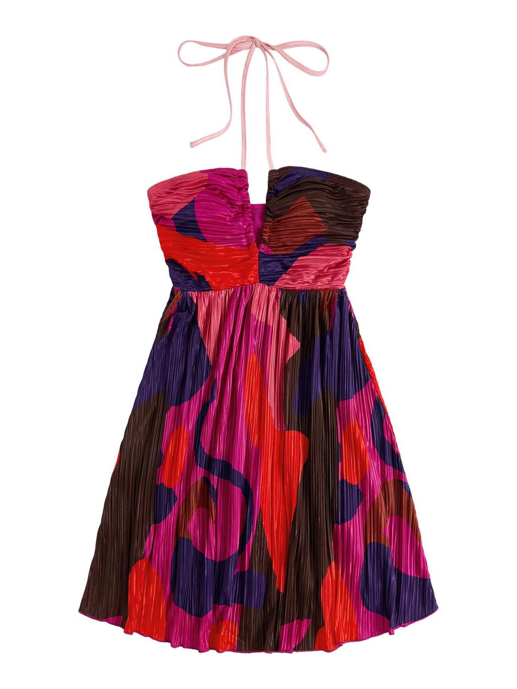 SOLY HUX Women's Tie Dye Cami Dress Halter Backless Sleeveless A Line Short Summer Dresses Sundress