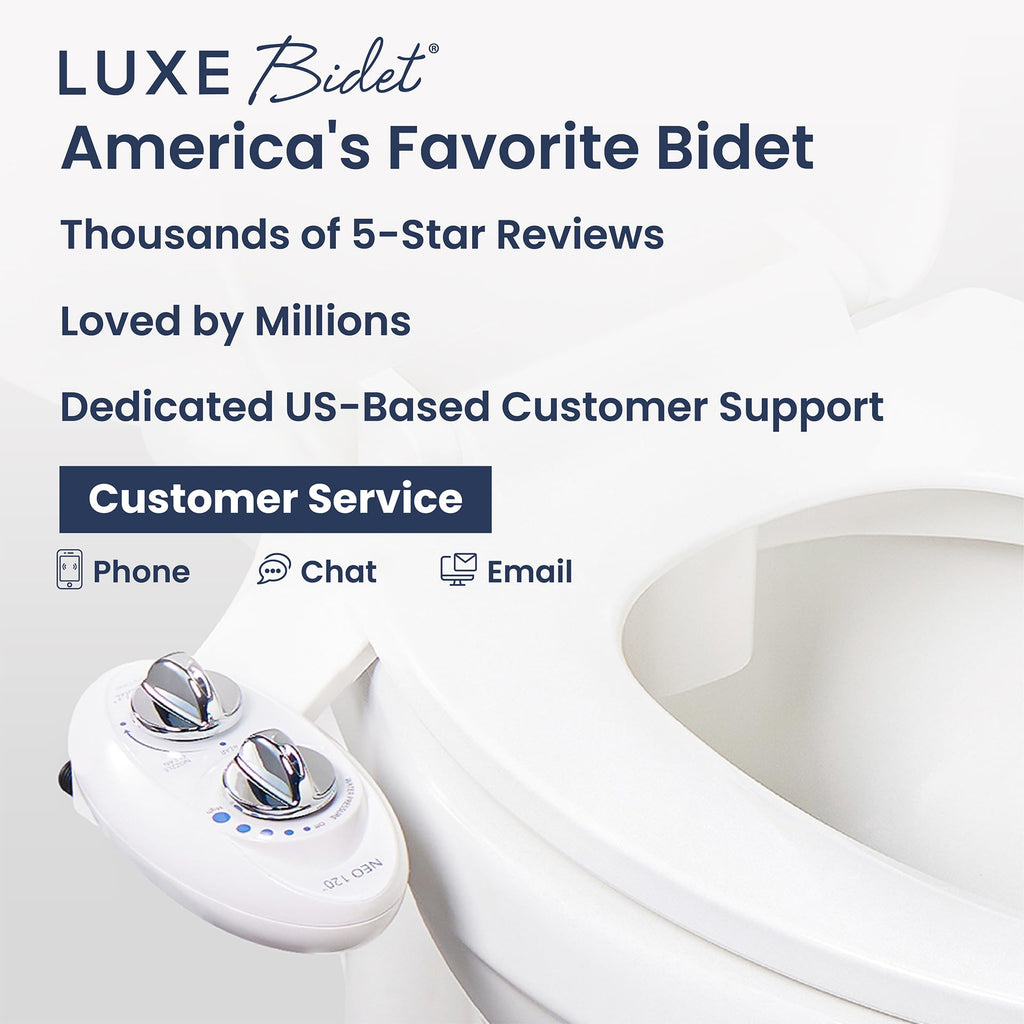 LUXE Bidet NEO 120 - Single Nozzle, Self-Cleaning, Non-Electric Bidet Attachment for Toilet Seat, Adjustable Water Pressure, Rear Wash (Blue)